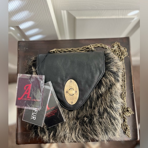 Item 050: NWT Adrienne Landau Faux Fur Convertible Crossbody-Handbag - Picture 7 of 8